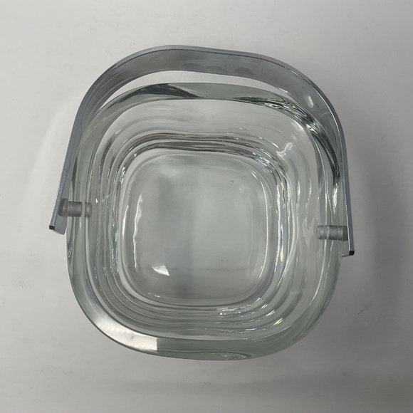 Orrefors Lead Crystal Ice Bucket with Chrome Handle & Tongs - Picture 5 of 9